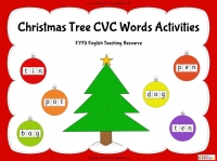 Christmas Tree CVC Words Activities - EYFS